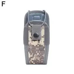 Tactical Outdoor Walkie Talkie Carry Bag - Portable Waist Pouch Holster (Gray camouflage)