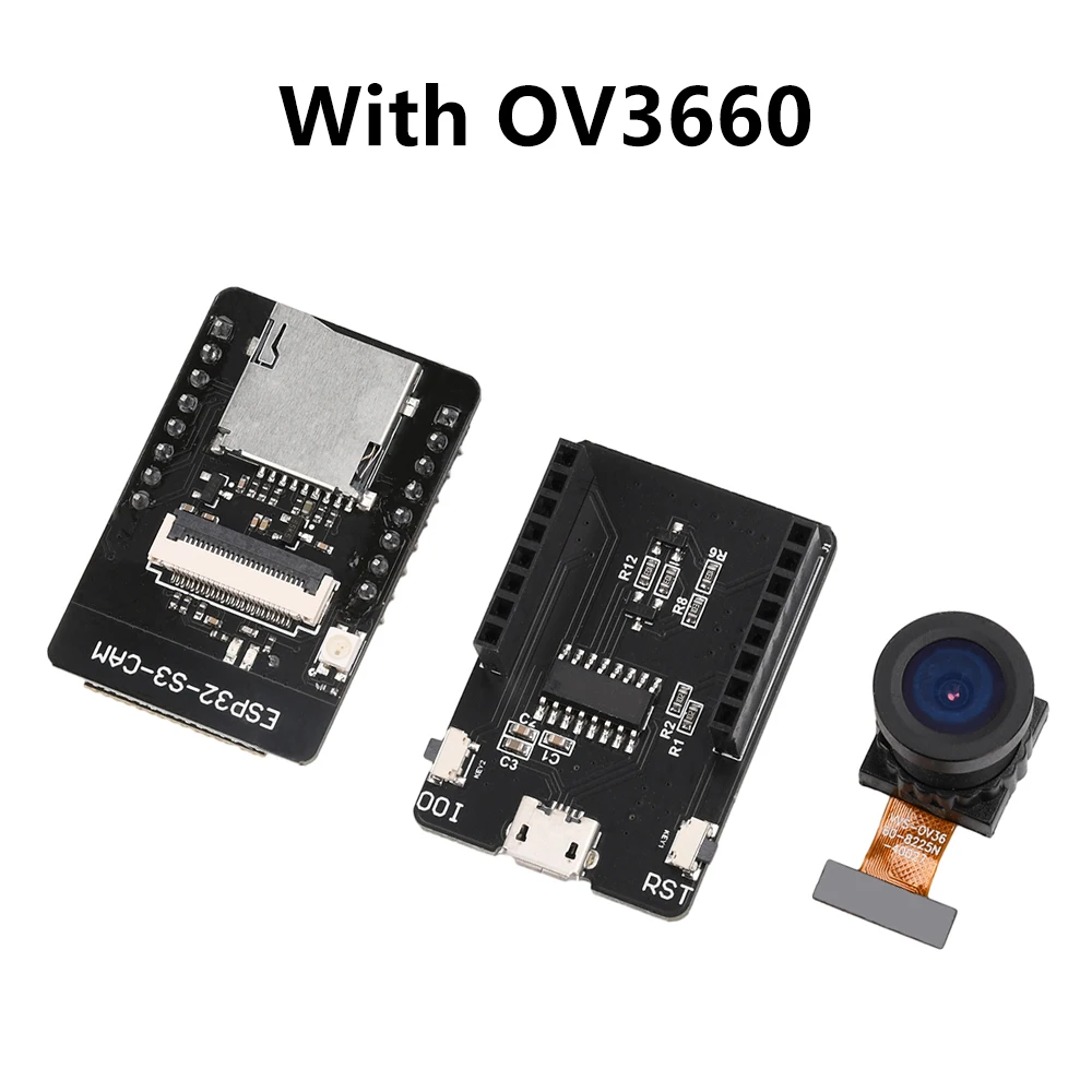 ตัวเลือกสินค้า บอร์ดพัฒนาบลูทูธ Wi-Fi ESP32-S3-CAM ไมโคร USB โมดูล N16R8 ESP32-S3-WROOM-1ออนบอร์ดพร้อมกล้อง OV3660 OV2640