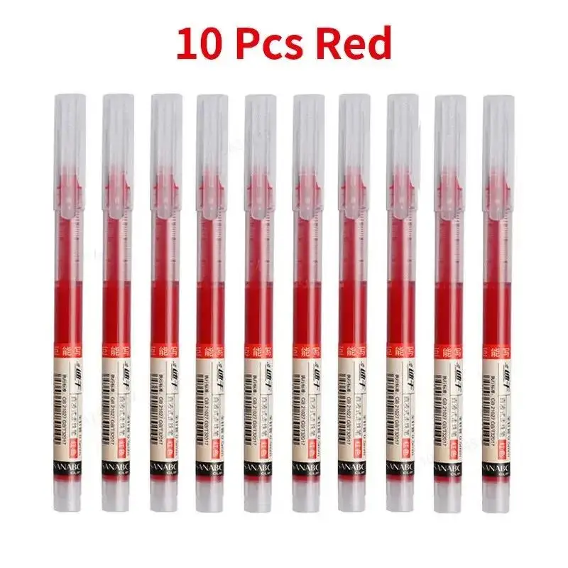 Vibrant 10-Color Gel Pen Set - Quick-Dry, Large Capacity 0.5mm for Writing & Office Supplies