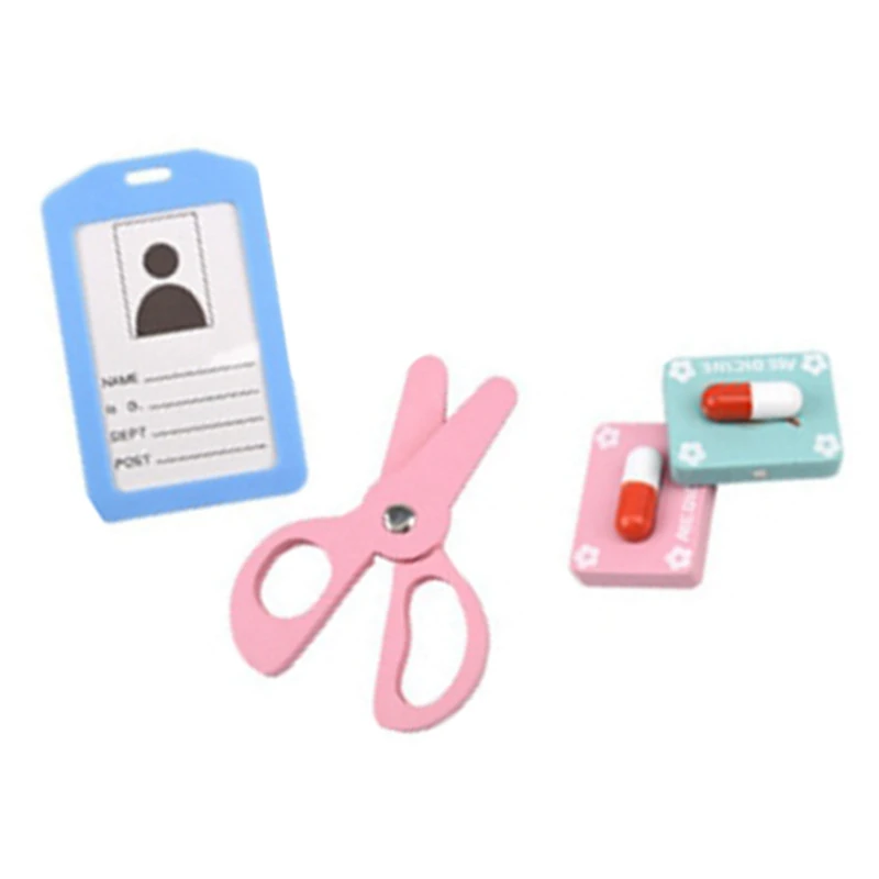A72I Doctor Toys for Children Set Kids Wooden Pretend Play Kit Games for Girl Boy Red Medical Dentist Medicine Box