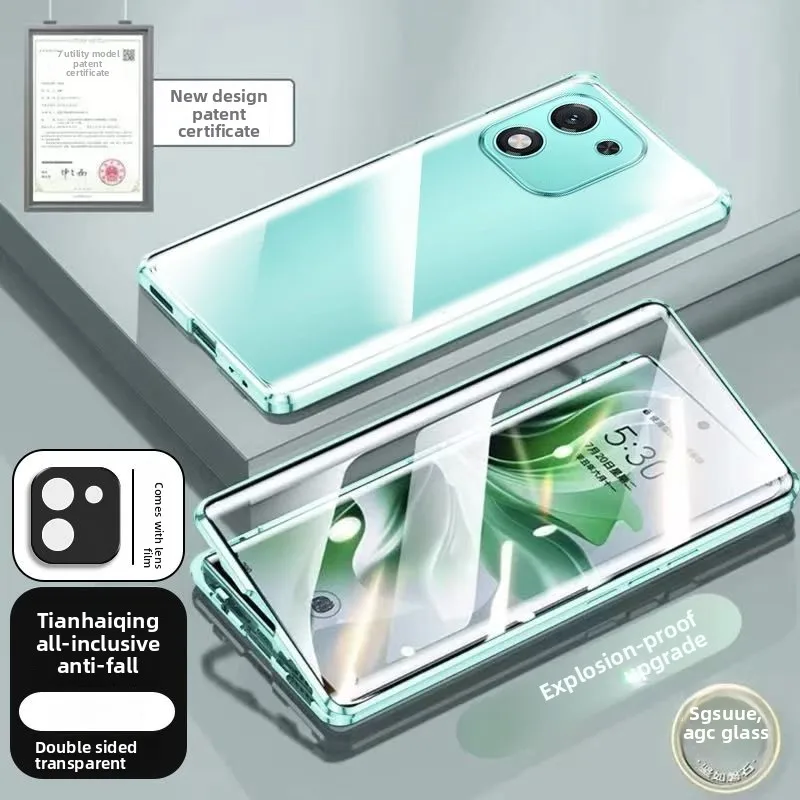Stylish 360° Full Coverage Drop-Proof Case with High-Definition Double-Sided Glass