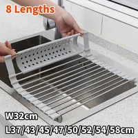 304 Stainless Kitchen Foldable Sink Plate Storage Bowl Holder Kitchen Dish Drying Rack Dish Drainer Shelf Kitchen Accessories 1
