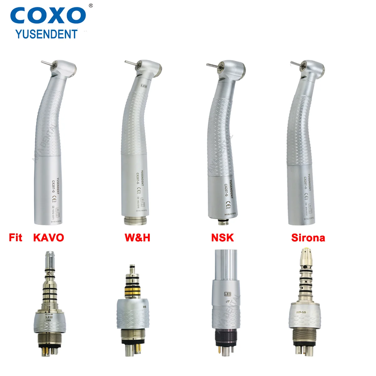 Coxo Dental Manipolo Ad Alta Velocità In Fibra Ottica Led Light Dental Turbine Attacco Rapido 6 Fori Fit Kavo Nsk Sirona Wh Cx207-G