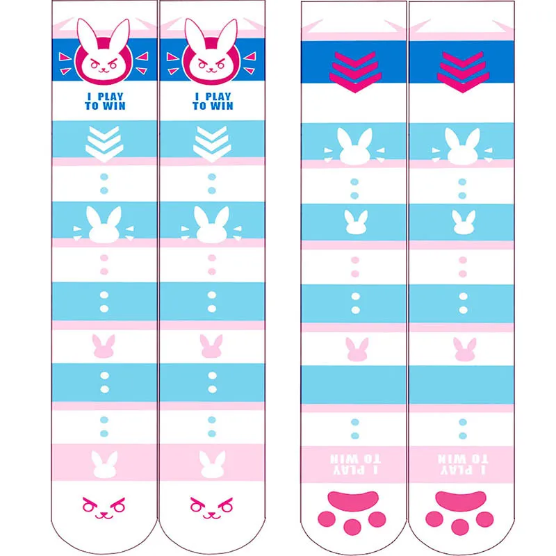 Overwatch D.Va Anime Socks Stockings Knee Length for Cosplay