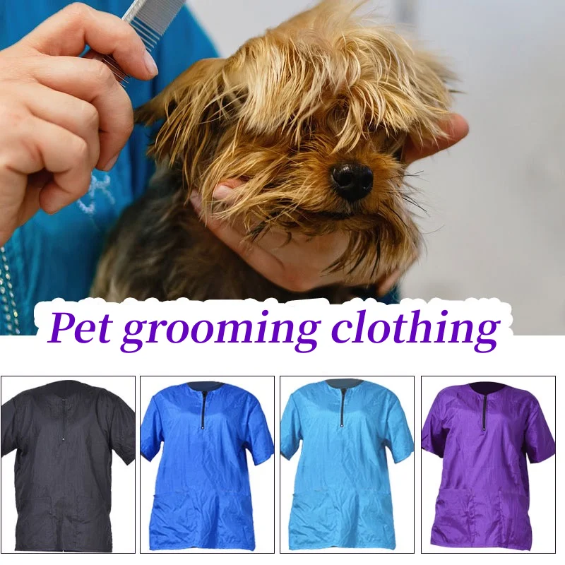 Pet Grooming Working Clothes Breathable Pet Groomer Uniforms Anti Hair Anti Static Smock for Hair Salon Hairdresser pet grooming smock