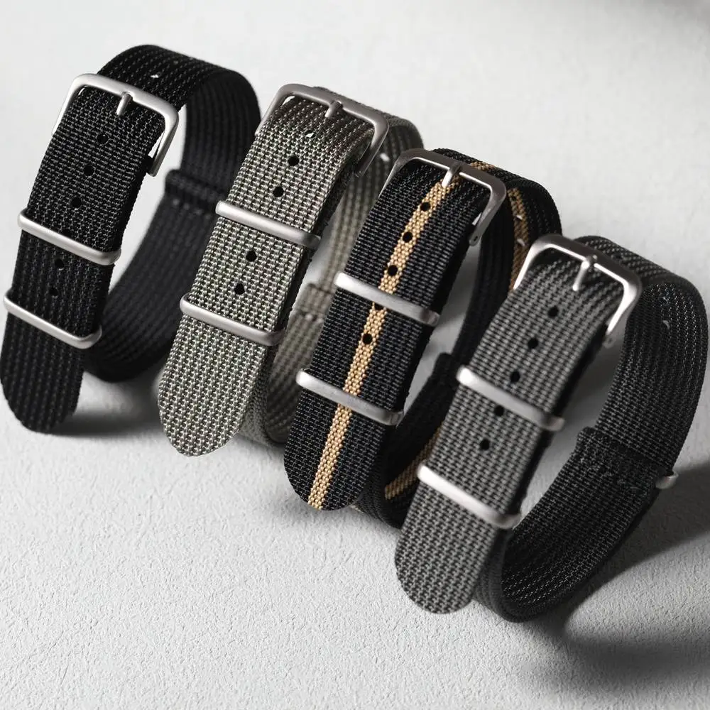 Nylon Woven Soldier Retro Strap - Dustproof and Waterproof - Black, Gray, Green, Blue