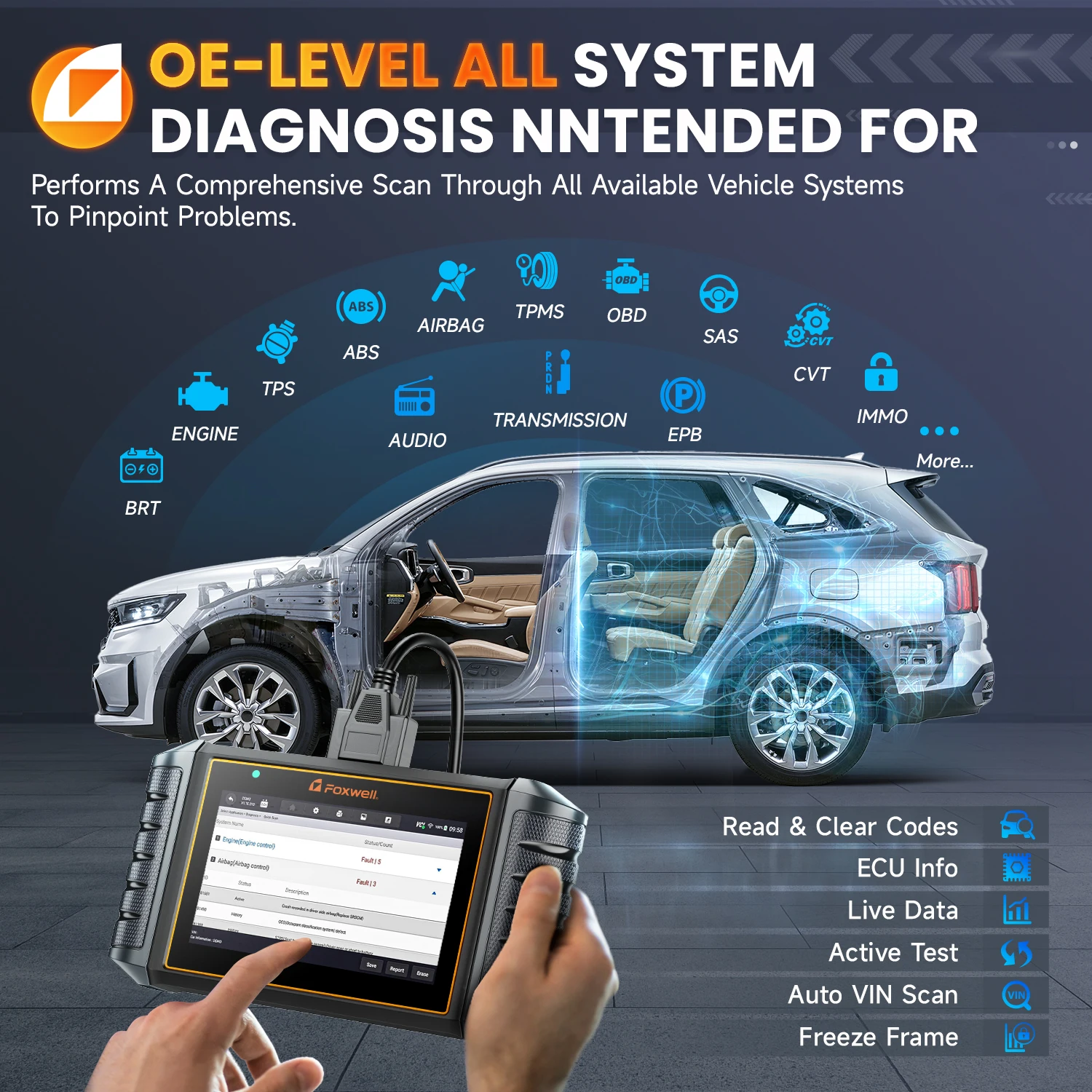 Foxwell NT710 OBD2 Diagnostic Scan Tool Automotive Scanner