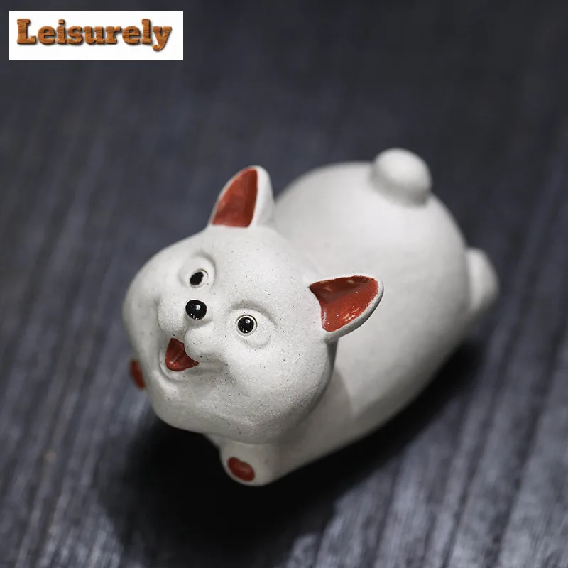 Wealth Puppy Purple Clay Fly Puppy Tea Pet Japanese Tea Spirit Tea Figurine Play Toys Tea Zisha Statue Ornaments Can Be Raised