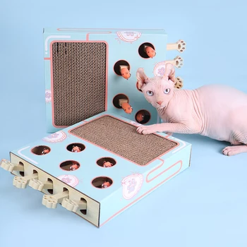 Caja de Juego 3 en 1 para gatos, rascador de patas de plástico, juguetes de agilidad para gatos, ejercicio interactivo divertido, juguetes de caza para gatitos de interior, suministros para mascotas 1