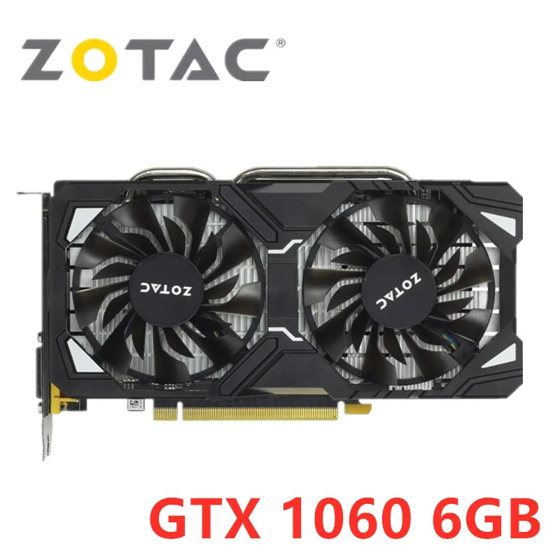 Видеокарта Zotac GTX 1060 6 ГБ GTX 1060-6GD5, видеокарты GPU для настольного ПК, игровая карта экрана RTX 3060 GTX 750 960 Videocar