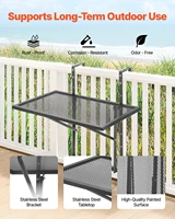SucceBuy Table suspendue pour balcon, pliable en métal, pour balustrade, table de bar extérieure pour balustrades, table de service 2