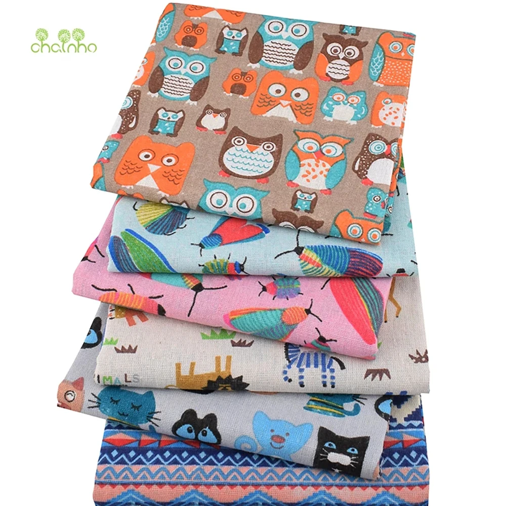 Chainho,Printed Cotton Linen Fabric,DIY Sewing & Quilting Material,For Sofa,Table Cloth,Curtain,Bag,Cushion,Furniture Cover CL17