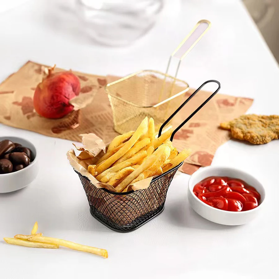 1PC mini French fry basket Creative French fry basket Fried basket snack Fried net basket snack basket Fried chicken basket Kitchen