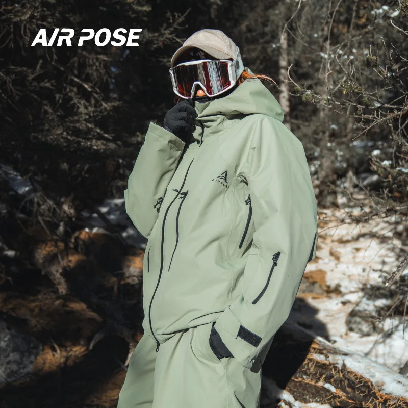 

AIRPOSE-Waterproof Ski Jacket Set for Men and Women, Outdoor Skiing, Snowboarding, Adults, Winter