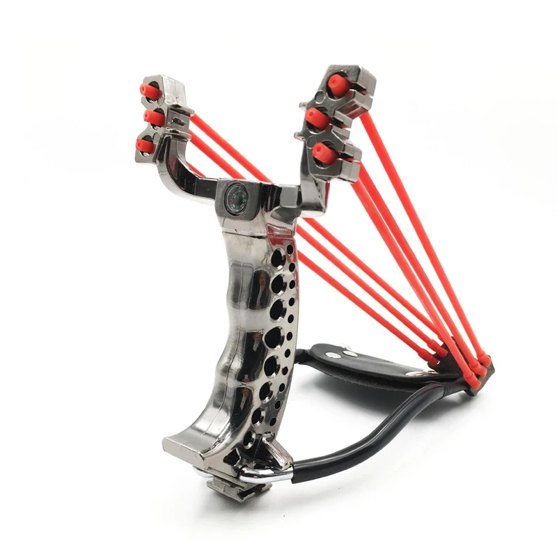 Details about     Hunting Catapult Telescopic Slingshot Red Laser Stainless-steel Flat Outdoor 
