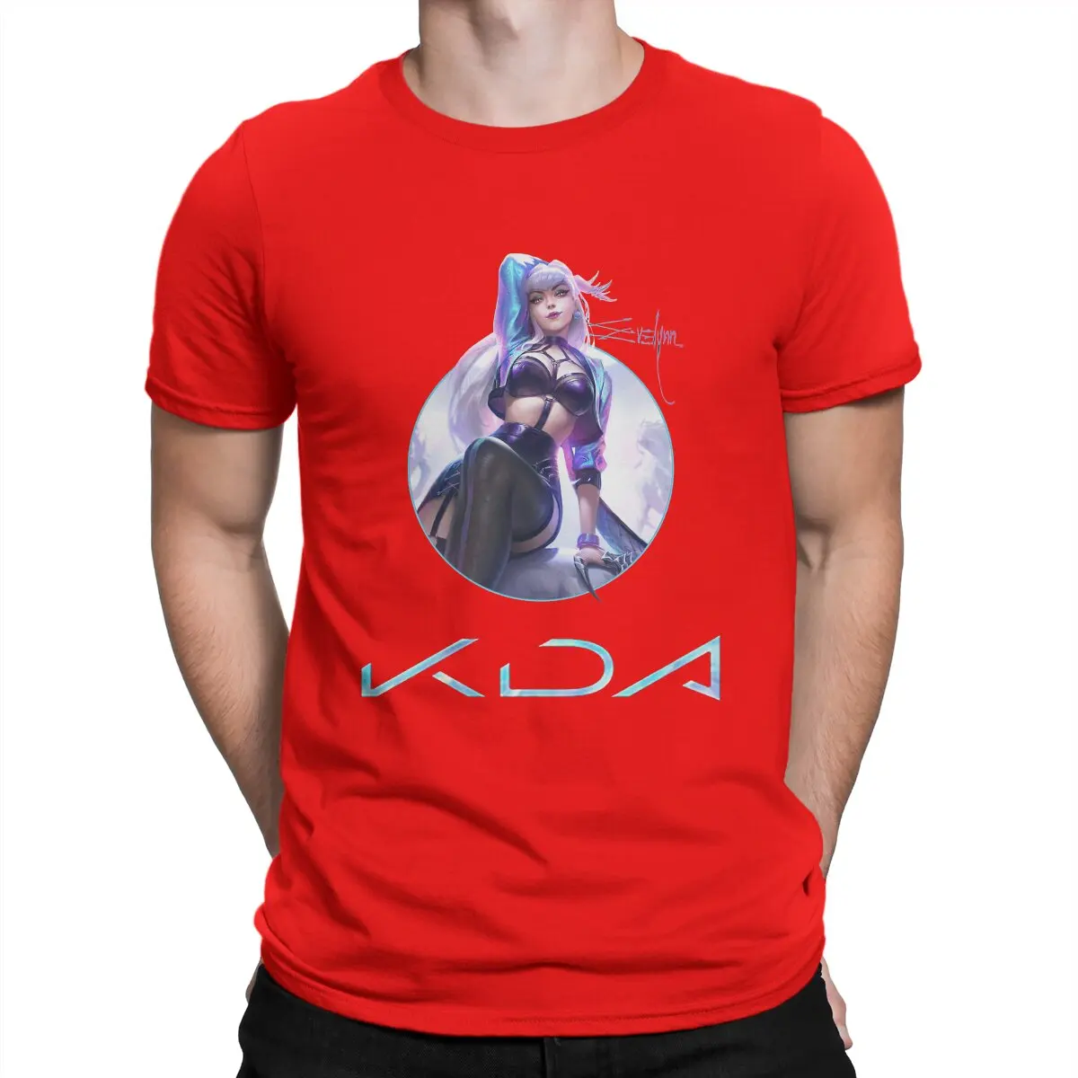 thumbnail image 1 of Camiseta Evelynn All Out para hombre, estilo Arcane League of Legends, LOL Game, de algodón vintage, cuello redondo, manga corta, 1 of 7