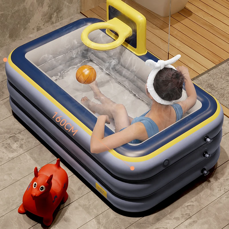 

Inflatable Adults Kids Bathtub Holder Non Slip Freestanding Foldable Bath Tub Portable Shower Sink Banheira Bathroom Products