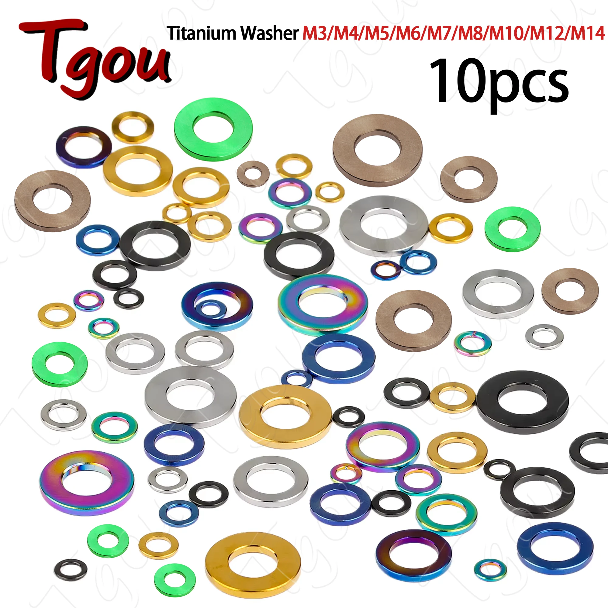 Wanyifa Titanium Washer M4 M5 M6 M8 M10 DIN912 Flat Spacer Gasket For Bicycle Bike Motorcycle Car Five Colors 1pcs I2821735802