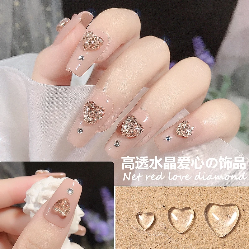 100PCS Transparent Heart Crystal Rhinestones For Nails 4mm 6mm 8mm Glass Heart  Nail Art Stone Decoration Crafts Accessories - AliExpress