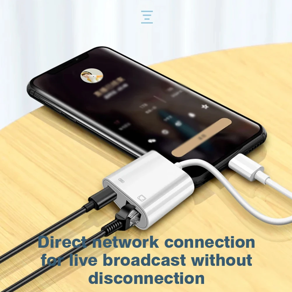 Byscoon 네트워크 카드 C타입-RJ45 포트 PD 충전 이더넷 컨버터 어댑터, OTG 안정적인 연결, 휴대폰 태블릿용