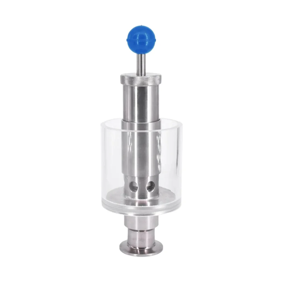 32/38mm 1.5" Tri Clamp 0-3 Bar Adjust Pressure Relief Safety Valve Sanitary SUS 304 Stainless Steel Brew Beer Fermentation Tank