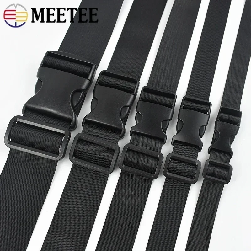 Bag Strap Repair Accessories 1-5Sets 20-50mm Plastic Release Buckle Dog Collar Nylon Webbing Tape Adjust Slider Side Clip Clasp