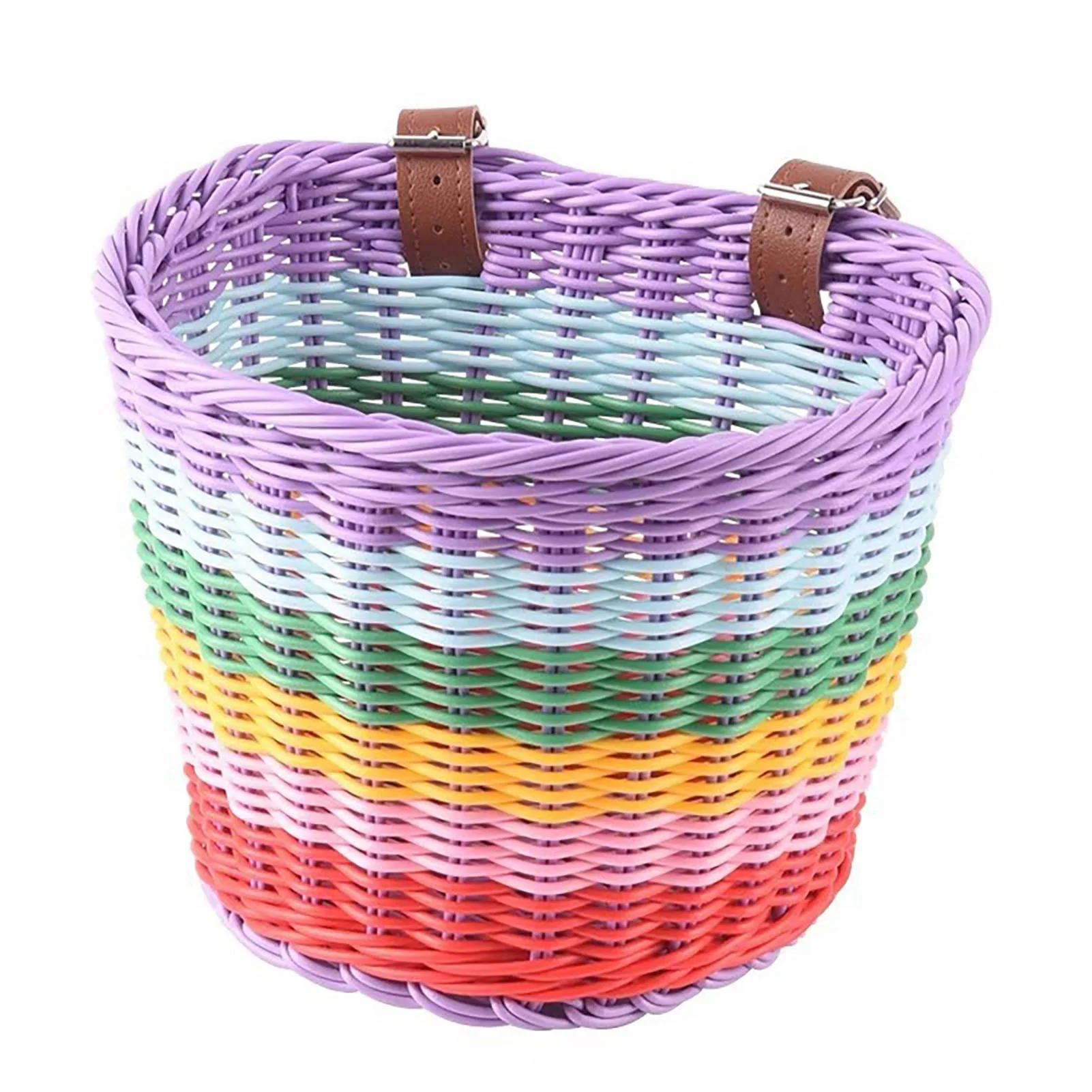 Kid Front Handlebar Bike Basket Vintage Rainbow Color Front Bicycle Basket Suitable For Most Type of Bikes