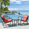 3 Pieces Patio Furniture Set Rocking Wicker Bistro Sets Modern Outdoor Rocking Chair Furniture Sets Clearance Cushioned 5