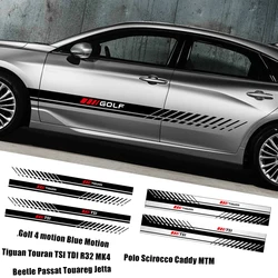 Car Waist Side Skirt Stickers Body Decals For Volkswagen VW Golf 7 6 5 Polo Tiguan Passat B6 Jetta Touran CADDY GTI Touareg TDI