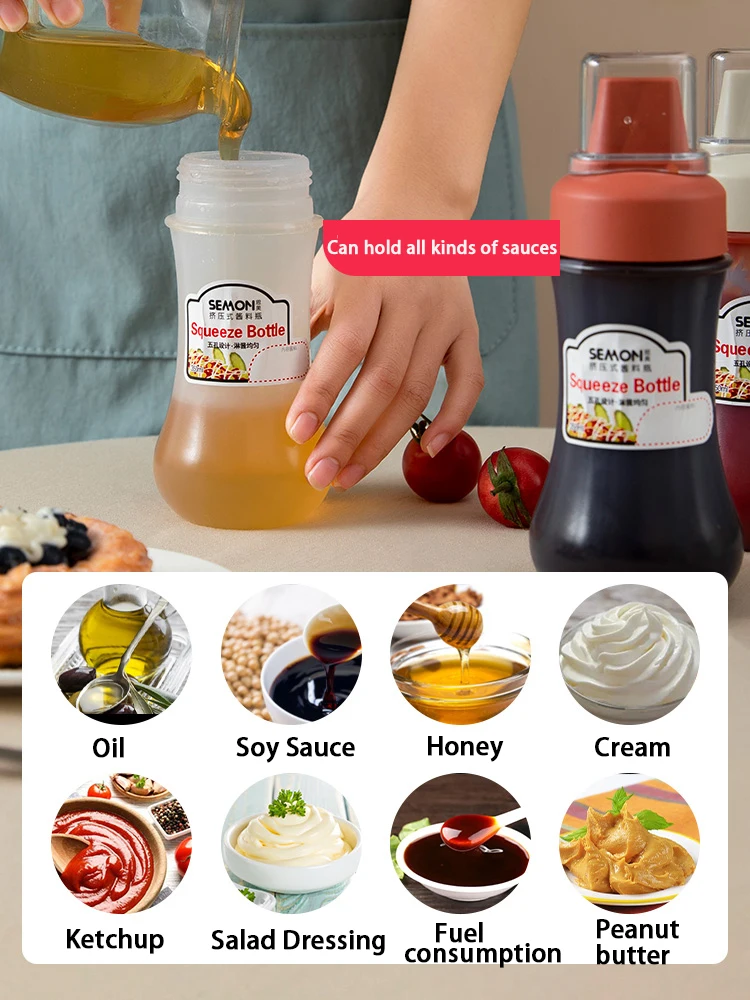 Disnace 3 stuks plastic knijpflessen, brede mond kruidenflesjes dispensers voor thuis ketchup, mosterd, mayo, dressings, olijfolie, hete saus, barbecuesaus flessen (# 1000 ML