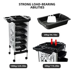 Simple Removable Organizer Cart With Wheels SPA Hair Auxiliary Cart Hairdresser Salon Equipment Barber Trolley