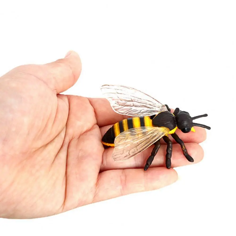 Bee Model Clear Texture Realistic Vivid Appearance PVC Miniature Simulation Honeybee Animal Sculpture Home Decor 3