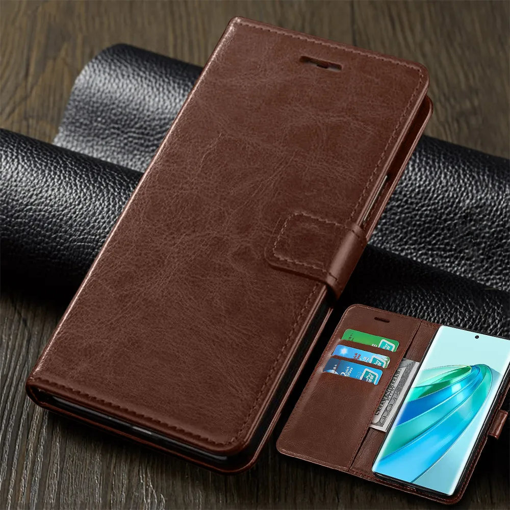 Leather Magnetic Flip Stand Cover - Shockproof Card Wallet Book Coque