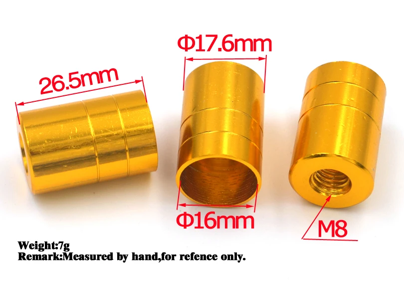 Fishing Rod Converted Dip Net Head M8 Screw Adapter Joints Connector 2Pcs 16MM Inside Diameter