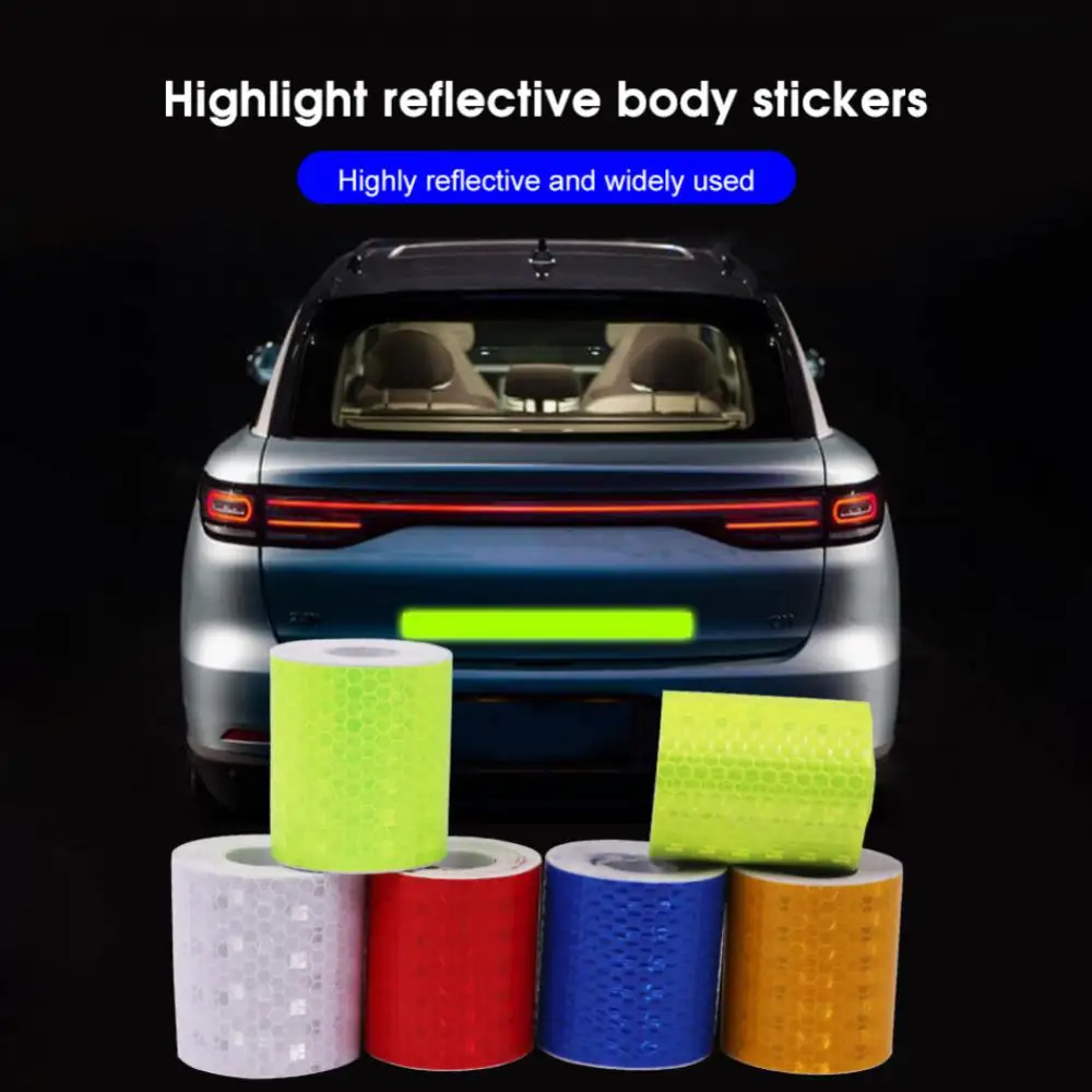 1PCS 100cm*5cm Car Reflective Safety Warning Car Decoration Sticker Reflector Protective Strip Film Auto Motorcycle