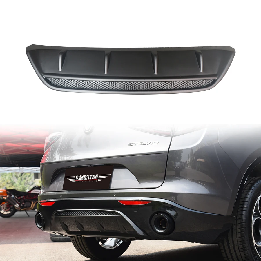 車用リアバンパーディフューザー 光沢ブラック ABS素材 リアリップ