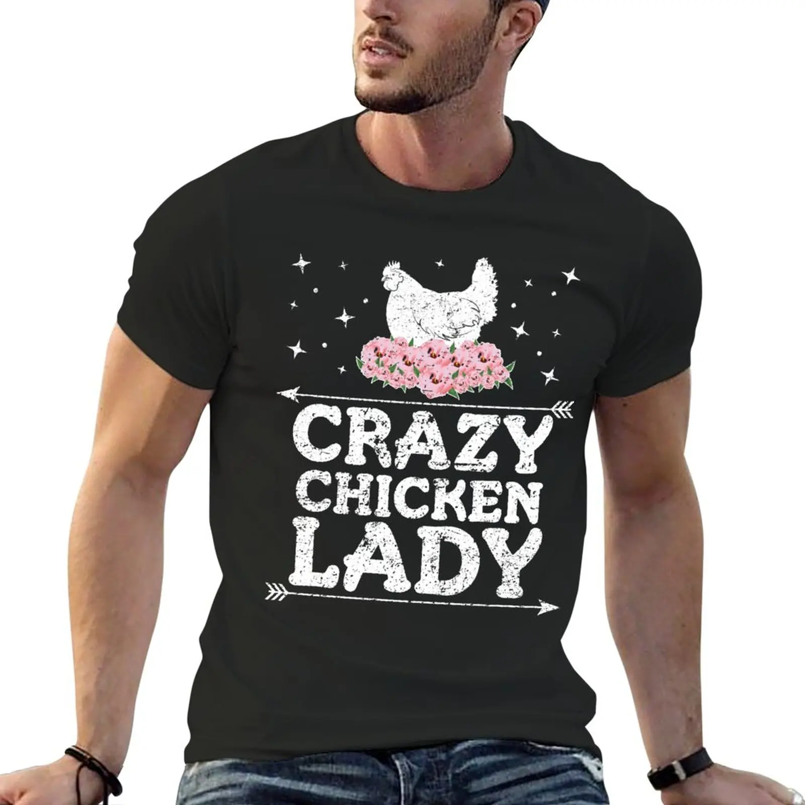

Crazy Chicken Lady Shirt T-Shirt new edition customizeds Blouse anime Men's clothing
