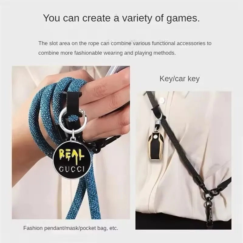 Bold Long Universal Crossbody Phone Lanyard with Detachable Neck Cord