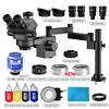 3.5-200X Simul-Focal Stereo Trinocular Microscope Set 4K 2K 1080P HDMI VGA USB TF Video Camera Clamp Folding Extension Type Base 2