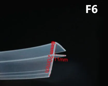 2 Meter/lot Widened F/h shape silicone rubber shower room door window glass seal strip weatherstrip for 6/8/10/12 mm glass