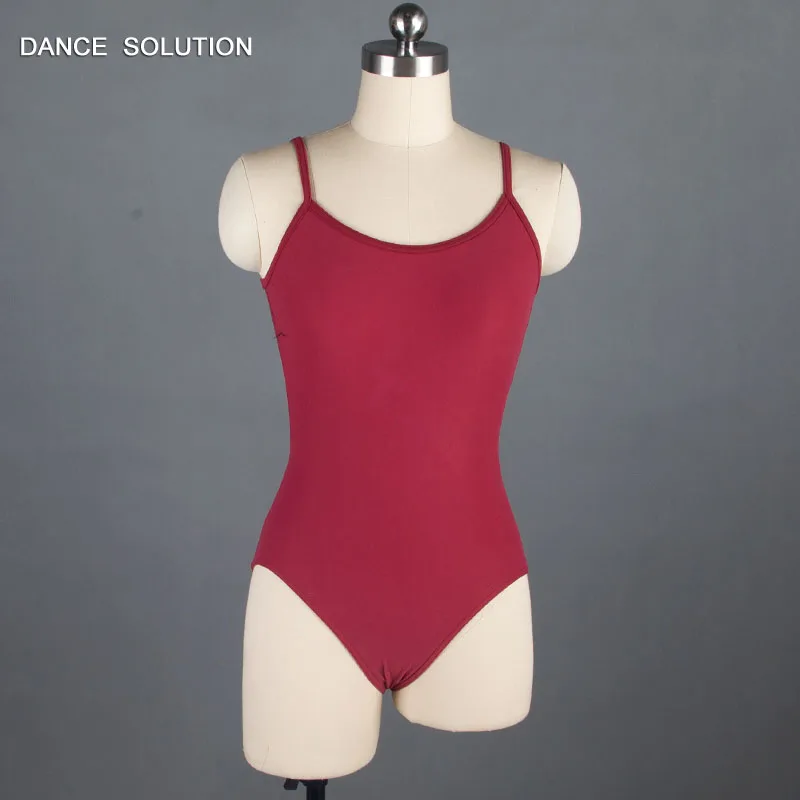 

6 Colors Optional Low Back Camisole Ballet Leotard Matte Lycra and Mesh Bodysuit for Adult Female Dance Practice Clothes 02D0059