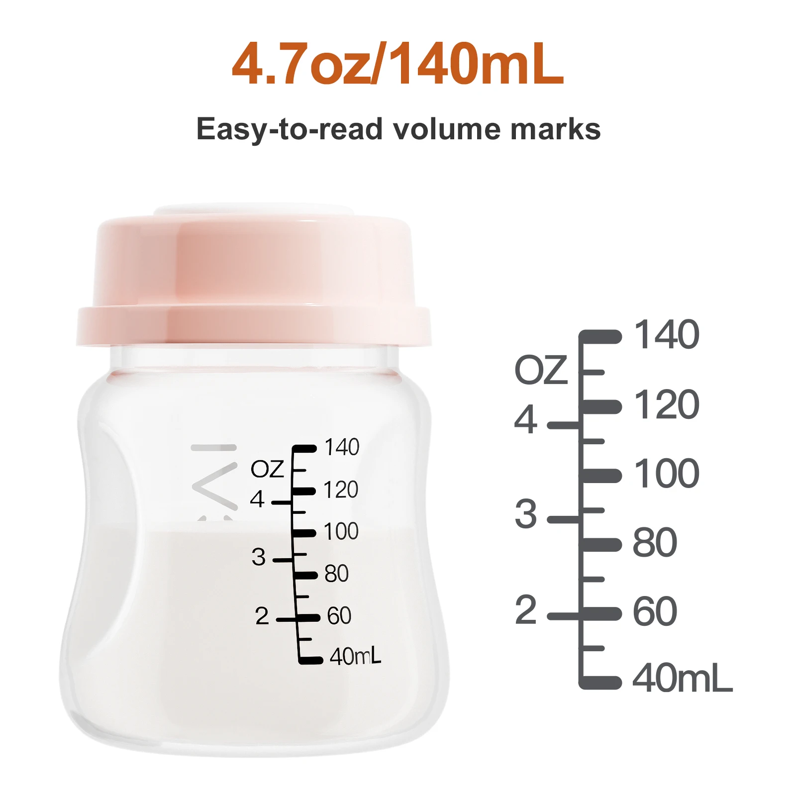 NCVI Breast Milk Storage Bottles, Baby Bottles with Nipples and Travel Caps, Anti-Colic, BPA Free, 4.7oz/140ml, 2 Count 6