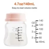 NCVI Breast Milk Storage Bottles, Baby Bottles with Nipples and Travel Caps, Anti-Colic, BPA Free, 4.7oz/140ml, 2 Count 6