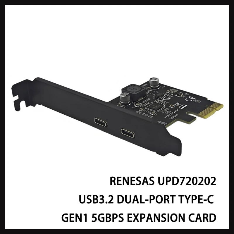더블 타입 C 포트와 5Gbps를 제공하는 데스크탑 컴퓨터용 USB3.2 PCIe 카드