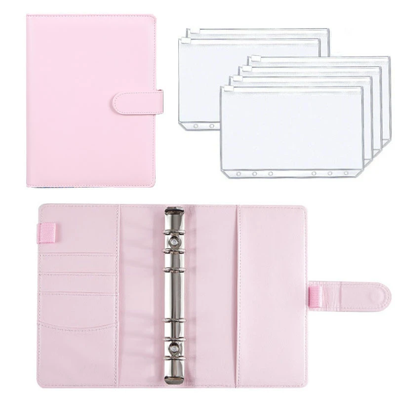 A6 Pu Leather Notebook Bindernew Budget Planner Organizer 6 Ring Binder