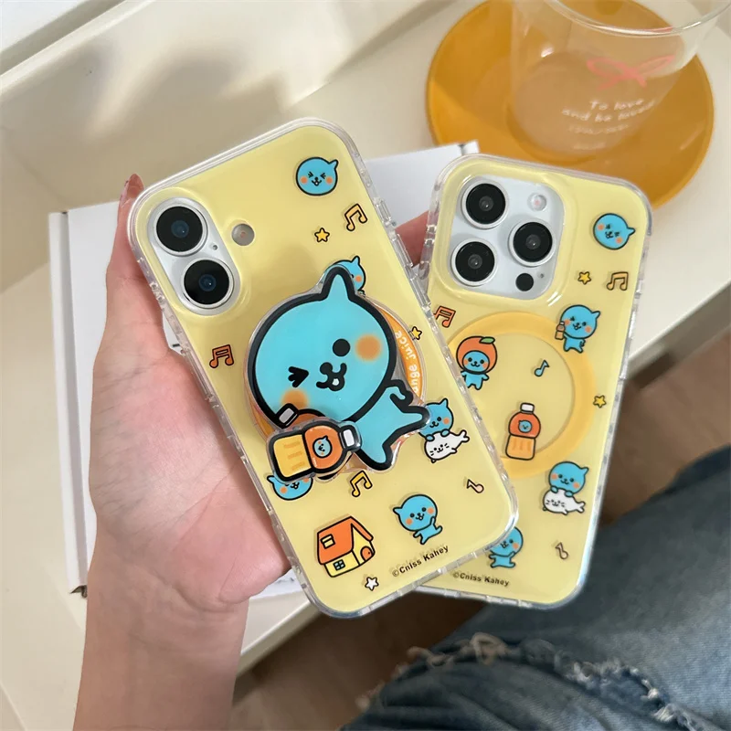 Whimsical Water Drop Magnetic Stand Phone Case with Magsafe Holder Grip
