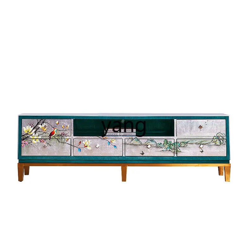 

CX Solid Wood Home Painted Low Cabinet New Chinese Style Living Room Coffee Table TV Cabinet Unit Small Apartment