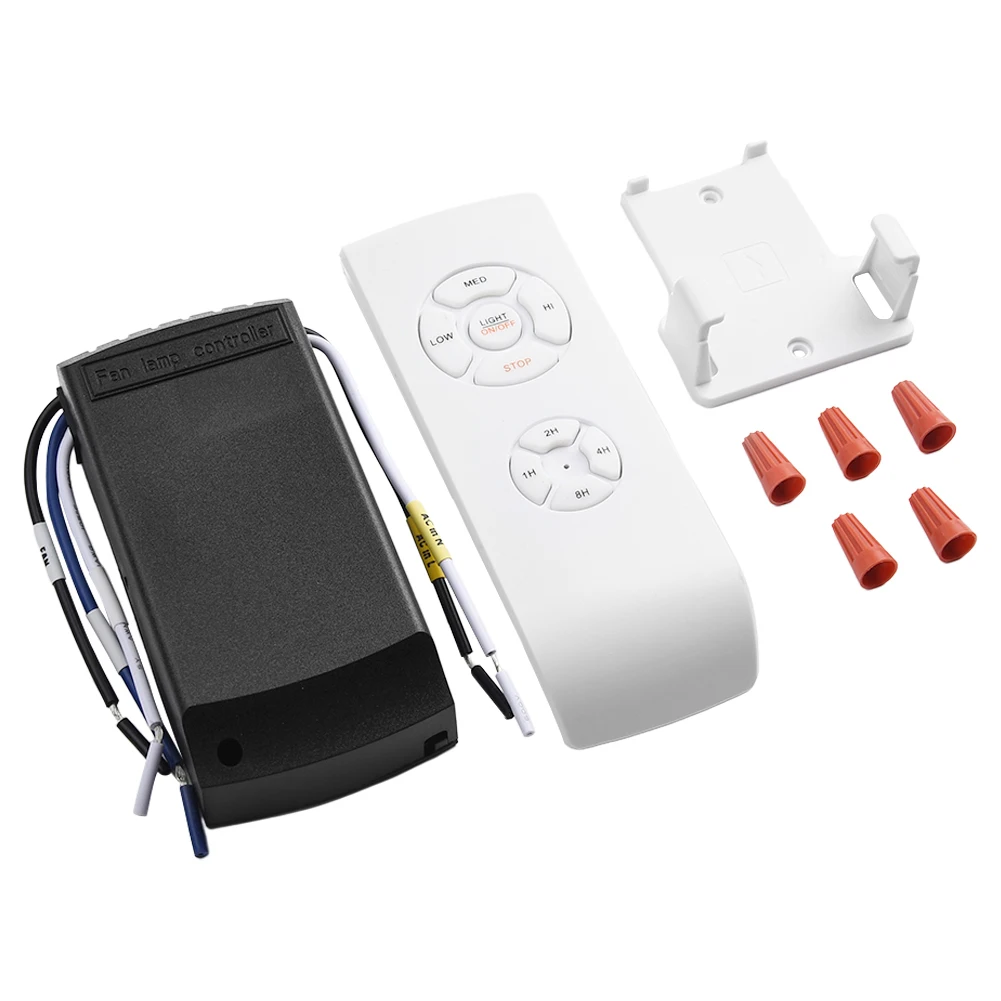 Wireless Ceiling Fan Remote Control Kit with Light Dimmer and Timer Functionality