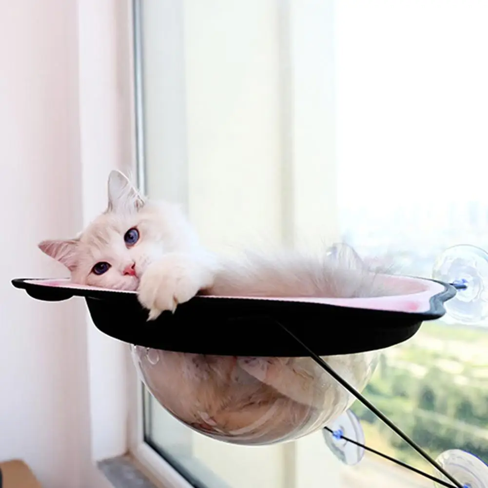 Transparent Creative Space Capsule Cat Hammock Suction Cup Hanging Cat