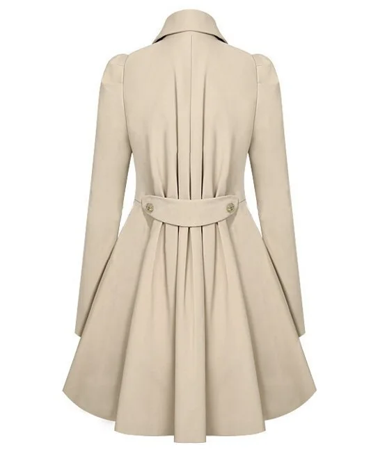 Casaco trespassado duplo para mulheres, Jaqueta de mangas compridas, Seção longa de cor pura, Trench Coat fino, Coreano Slim, Comprimento da cintura
